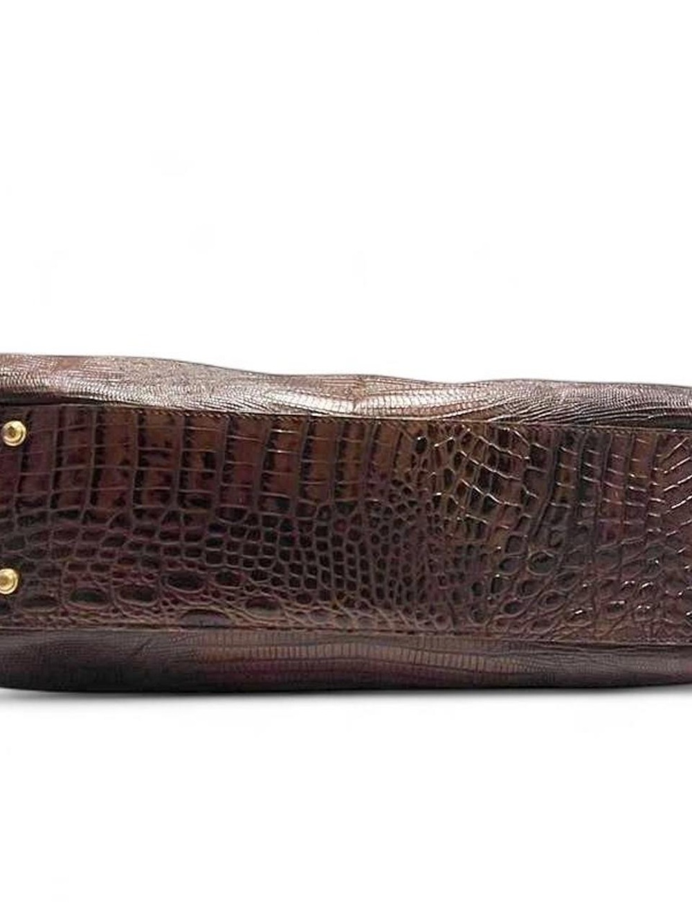 Brahmin Croc-Embossed Leather Satchel - Brown - Picture 11 of 16